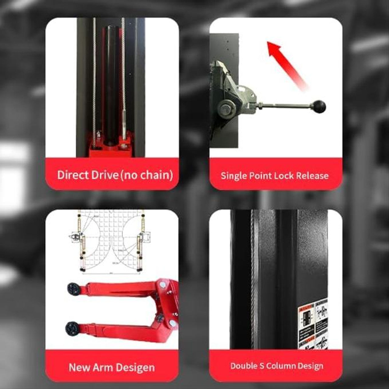 KATOOL 11000lbs Single Point Lock Release Direct Drive Two Post Lift 2 Post Lift Auto Lift 2-post Lift Clear Floor Car Lift, AS110D